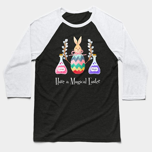 Magical Easter Love & Magic Rabbit Egg Baseball T-Shirt by BigRaysTShirts